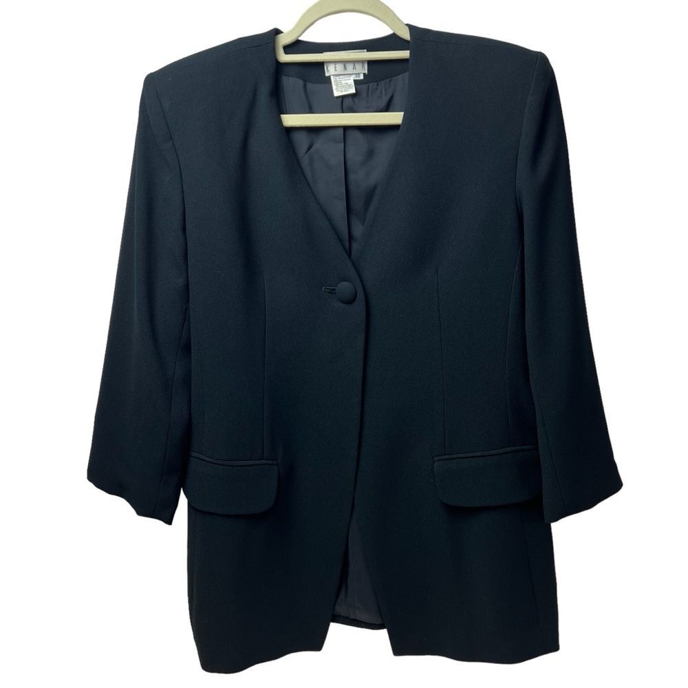 Ann Tjian For Kenar Blazer Black Vintage Size 10